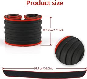 img 3 attached to 🚗 SINGARO Car Rear Bumper Protector, 35.1-inch x 2.75-inch Universal Anti-Scratch Rubber Trunk Guard with Red Border – Ideal for Car and SUV – Exterior Accessories