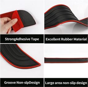 img 2 attached to 🚗 SINGARO Car Rear Bumper Protector, 35.1-inch x 2.75-inch Universal Anti-Scratch Rubber Trunk Guard with Red Border – Ideal for Car and SUV – Exterior Accessories