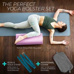 img 3 attached to Ultimate Relaxation With Victorem Yoga Bolster Pillow - Rectangular Meditation & Restorative Yoga Cushion With Extra Washable Cover, Convenient Handle, And Strap Included
