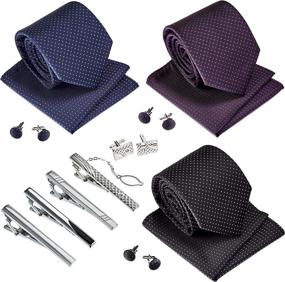 img 3 attached to 🎁 Stylish Cufflinks Neckties Set - Ideal Business, Valentines, or Anniversary Gift for Men's Accessories in Ties, Cummerbunds & Pocket Squares