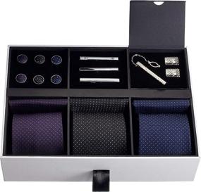 img 4 attached to 🎁 Stylish Cufflinks Neckties Set - Ideal Business, Valentines, or Anniversary Gift for Men's Accessories in Ties, Cummerbunds & Pocket Squares