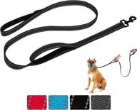 🐶 premium double handle dog leash with padded handles, reflective training lead - ideal for medium to large dogs, 5ft/6ft durable traffic leashes logo