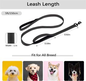 img 3 attached to 🐶 Premium Double Handle Dog Leash with Padded Handles, Reflective Training Lead - Ideal for Medium to Large Dogs, 5FT/6FT Durable Traffic Leashes