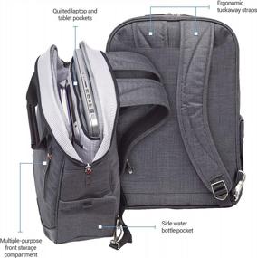 img 1 attached to Прочный рюкзак Brenthaven Collins для школы и офиса: подходит для 15-дюймовых ноутбуков, обеспечивает защиту от ударов и сжатия благодаря трансформируемой сумке серого цвета.