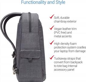 img 2 attached to Прочный рюкзак Brenthaven Collins для школы и офиса: подходит для 15-дюймовых ноутбуков, обеспечивает защиту от ударов и сжатия благодаря трансформируемой сумке серого цвета.