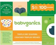 babyganics size 5 diapers - 100 count, triple dry protection, absorbent & breathable logo