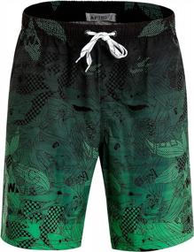 img 4 attached to APTRO Men'S Quick Dry Swim Trunks With Mesh Lining And Pockets - 9 Inch Board Shorts For Big And Tall Sizes