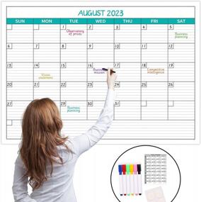 img 4 attached to Efficient Planning Made Easy: Large Erasable Monthly Wall Calendar For Home, Office & School