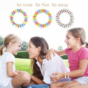 img 3 attached to 15Pcs Rainbow Plastic Phone Cord Ponytail Holders For Girls, Toddlers & Women - 79STYLE Spiral Hair Ties Traceless Coil Hair Ties (3 Candy Colors - Large Size)