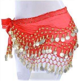 img 2 attached to Get Your Groove On In Style With Lauthen.S 128 Coins Belly Dance Hip Scarf For Halloween