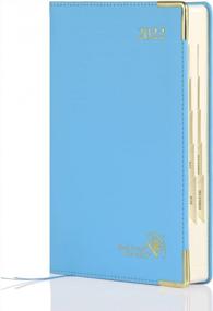 img 4 attached to 2022 Daily Planner With Vegan Leather Hardcover - Hourly Appointment Book, Monthly Tabs, Inner Pocket 5.5" X 8.5", Sky Blue POPRUN Agenda 2022
