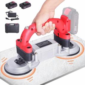 img 4 attached to YJINGRUI Tile Vibrator 12,000VPM Tile Leveling Machine 21V 2000MA, Double Suction Cup Tile Tiling Machine 6 Gears Hand-Held Tile Tiler Upgrade Lock Button (2 Battery)