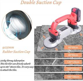 img 1 attached to YJINGRUI Tile Vibrator 12,000VPM Tile Leveling Machine 21V 2000MA, Double Suction Cup Tile Tiling Machine 6 Gears Hand-Held Tile Tiler Upgrade Lock Button (2 Battery)