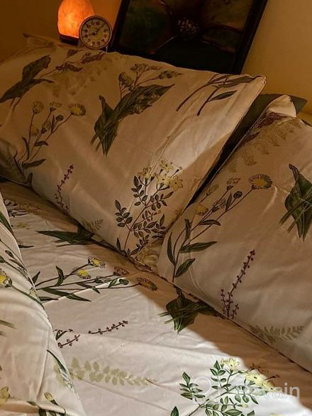 img 1 attached to FADFAY Cal King Size Floral Bed Sheets Black And Red Bedding Set - Soft 600 TC Cotton Flower Printed Leaves Pattern Sheets - Breathable Tropical Countryside Deep Pocket Sheet 17.5'', 4Pcs, Cal King review by Brandie Zhang