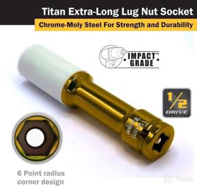 img 2 attached to 🔧 TITAN 21119 - 1/2 Inch Drive x 19mm Non-marring Impact Extended Lug Nut Socket