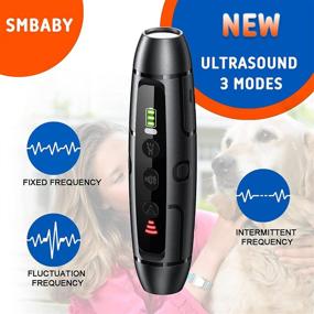 img 3 attached to 🐶 SMBABY Ultrasonic Dog Barking Control Device - Effective Training Tool - Deterrent Whistle - Anti-Barking Device - 16.4 Ft Control Range - LED Flashlight Included (Black)