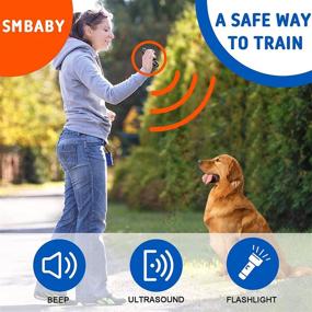 img 1 attached to 🐶 SMBABY Ultrasonic Dog Barking Control Device - Effective Training Tool - Deterrent Whistle - Anti-Barking Device - 16.4 Ft Control Range - LED Flashlight Included (Black)