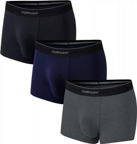 img 4 attached to Breathable And Comfortable Men'S Bamboo Rayon Trunks With Dual Pouch - Colorfulleaf Underwear 3 Pack