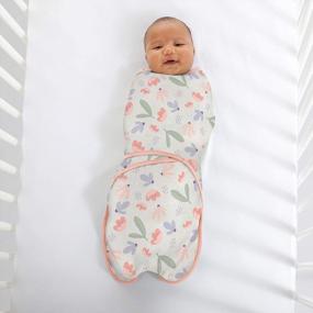 img 1 attached to Posy Patterned Adjustable Easy-Wrap Baby Swaddle Set - 2 Pack By Ingenuity Farewell Fuss