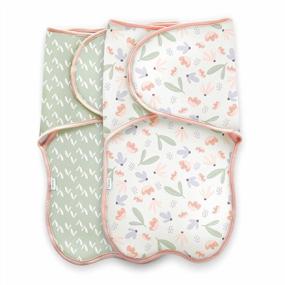 img 4 attached to Posy Patterned Adjustable Easy-Wrap Baby Swaddle Set - 2 Pack By Ingenuity Farewell Fuss