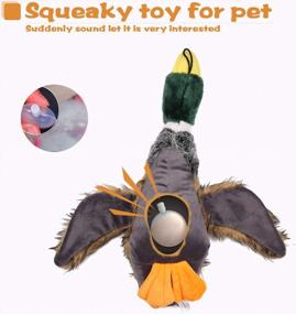 img 1 attached to Wangstar Plush Pet Mallard Duck Dog Toy - 9 Inch Squeaky Chew Toy For Small To Medium Sized Dogs