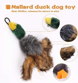 img 2 attached to Wangstar Plush Pet Mallard Duck Dog Toy - 9 Inch Squeaky Chew Toy For Small To Medium Sized Dogs