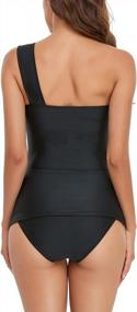 img 2 attached to Flaunt Your Curves With Smismivo'S Vintage One Shoulder Tankini Bathing Suit