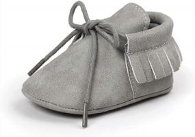 img 2 attached to Premium Soft Sole Moccasin Sneakers For Infant Boys And Girls With Tassels And Anti-Slip Soles: Perfect Prewalker First Walker Shoes