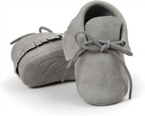 img 4 attached to Premium Soft Sole Moccasin Sneakers For Infant Boys And Girls With Tassels And Anti-Slip Soles: Perfect Prewalker First Walker Shoes