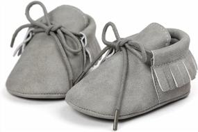 img 1 attached to Premium Soft Sole Moccasin Sneakers For Infant Boys And Girls With Tassels And Anti-Slip Soles: Perfect Prewalker First Walker Shoes