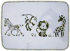 img 4 attached to Reusable Animal Stencils For Painting DIY Art And Craft Tools - 11.7"X16.5" Templates Great For Home, School, Wall, Wool, Canvas, Paper Fabric & Tile Gift Giving