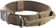 yunlep adjustable tactical dog collar: military-grade nylon with heavy duty metal buckle & control handle for effective dog training logo