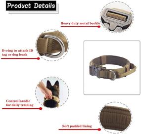 img 3 attached to Yunlep Adjustable Tactical Dog Collar: Military-Grade Nylon with Heavy Duty Metal Buckle & Control Handle for Effective Dog Training