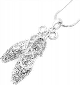 img 1 attached to Shine In Style With Spinningdaisy'S Silver Plated Crystal Ballet Slipper Necklace