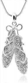 img 4 attached to Shine In Style With Spinningdaisy'S Silver Plated Crystal Ballet Slipper Necklace