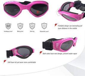 img 3 attached to 🐶 Enhanced UV Protection Dog Goggles | Adjustable Eye Wear for Small and Medium Breed Puppies | Pink