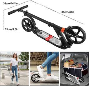 img 1 attached to Upgrade Your Commute With Hikole'S Adjustable Height Scooter For Adults And Teens - Dual Suspension, 8" Wheels And Shoulder Strap Included