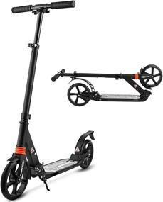 img 4 attached to Upgrade Your Commute With Hikole'S Adjustable Height Scooter For Adults And Teens - Dual Suspension, 8" Wheels And Shoulder Strap Included