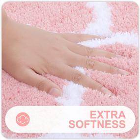 img 3 attached to Разогрейтесь роскошью с розовым микрофиброзным ковриком для ванной OLANLY - мягким, впитывающим и нескользящим для комфортного и безопасного водных процедур.