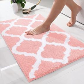 img 4 attached to Indulge In Luxury With OLANLY'S Pink Microfiber Bathroom Rug - Soft, Absorbent And Non-Slip For A Comfortable And Safe Bathing Experience