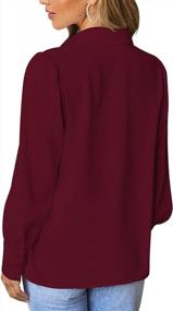 img 3 attached to Roswear Women'S Puff Sleeve Tops: Button-Up Dressy Casual Blouses With Long Sleeves