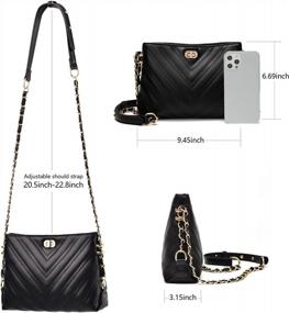 img 2 attached to Stylish And Versatile: Quilted Leather Crossbody Bags With Gold Chain Strap For Women