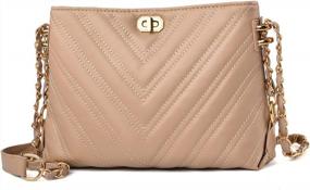 img 4 attached to Stylish And Versatile: Quilted Leather Crossbody Bags With Gold Chain Strap For Women