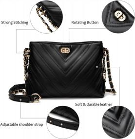 img 1 attached to Stylish And Versatile: Quilted Leather Crossbody Bags With Gold Chain Strap For Women