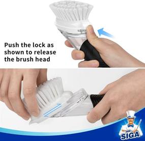 img 1 attached to 🧼 Convenient Kitchen Cleaning Solution: MR.SIGA Soap Dispensing Dish Brush Storage Set with Holder - Ideal for Pot, Pan, and Sink Cleaning