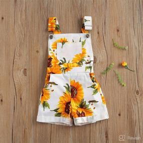 img 3 attached to Sunflower Jumpsuit Overalls Shortalls Suspender Apparel & Accessories Baby Girls