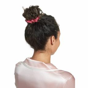 img 1 attached to MYK Silk Mulberry Silk Scrunchies Set - 100% Gentle Hair Tie For Curly Hair - 6 Pack Small - Black, Burgundy, Pink