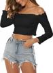 women's sexy off shoulder crop tops: prettoday short sleeve shirts, casual slim tees logo