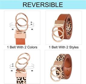 img 3 attached to Chic and Versatile: Women's Reversible Leather Belts - Vintage Women's Accessories