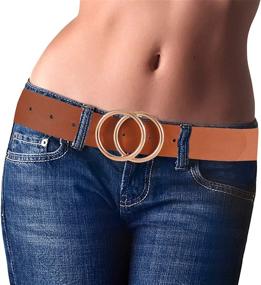 img 4 attached to Chic and Versatile: Women's Reversible Leather Belts - Vintage Women's Accessories